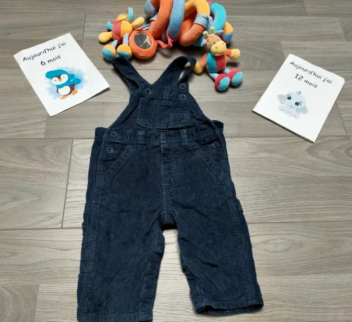 Salopette marine velours côtelé mixte 6-12 mois Babygap