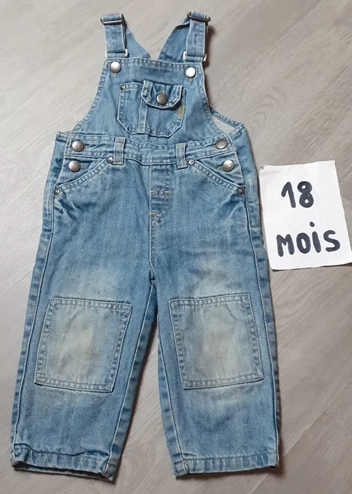 Salopette jeans 18mois garçon 80cm - photo numéro 5