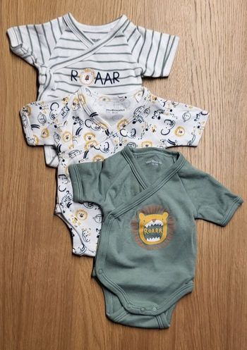 Lot de 3 body naissance - vertbaudet