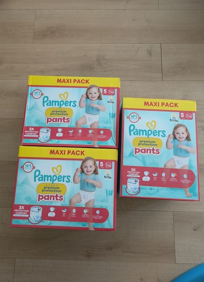3 cartons Taille 5 Pampers Premium Protection Pants - Maxi Pack Economy