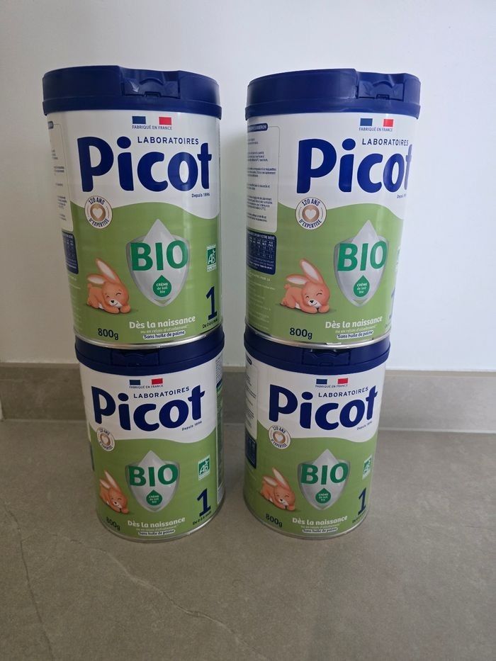 4 boîtes lait picot bio