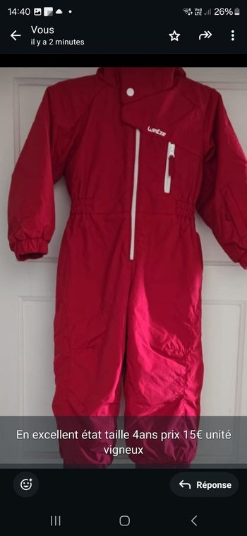 Combinaison de ski rouge