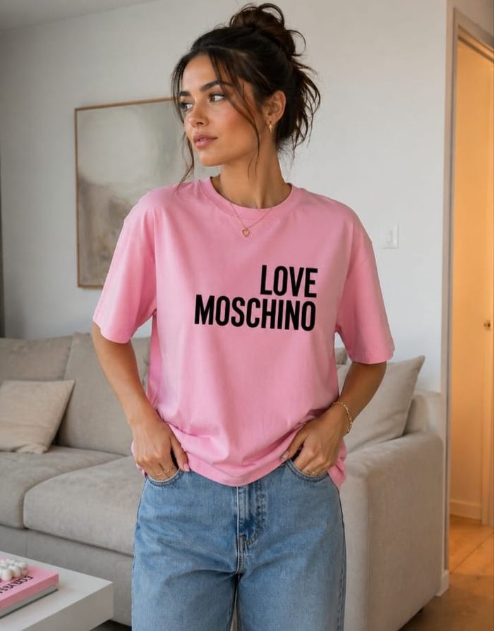 Tee shirt rose moshino taille L - photo numéro 1
