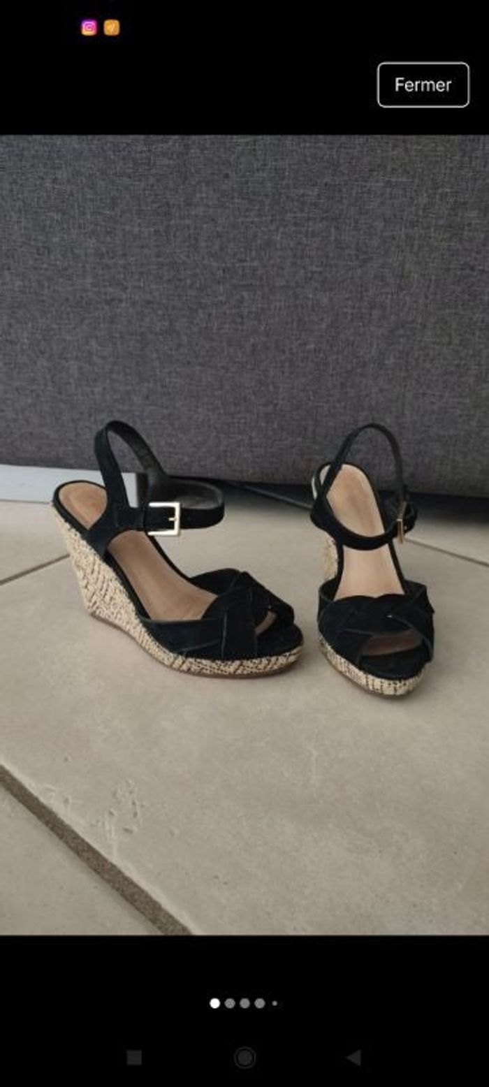 Compensées noires et beige Cosmoparis 36