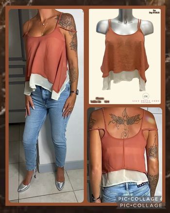 🤎Top fluide bicolore Shana – Taille xs SOLDE -90% ( vidéo portée dispo ) 🤎