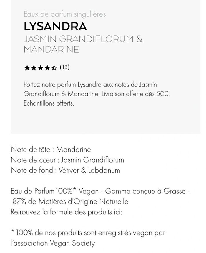 Eau de parfum "Lysandra" - Le Couvent - 50 ml - photo numéro 7