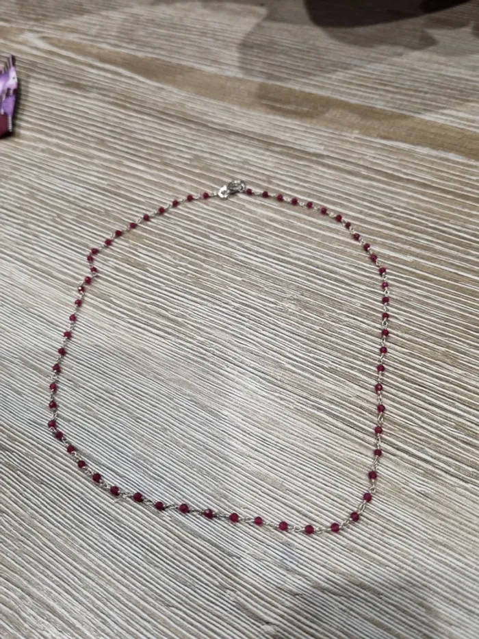 Collier "ELSA" Couleur : Argent- Pierres : Rubellite - photo numéro 3