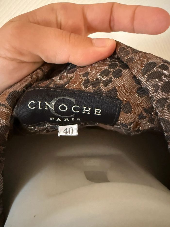 Veste de blazer cinoche marron en très bon état taille 36 - photo numéro 7
