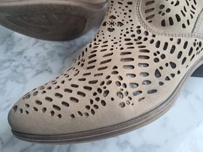 Bottines low boots beige en cuir P.36 - photo numéro 4