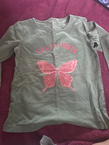 Manche longue rose et kaki 