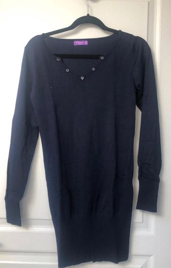 Pull long ou tunique bleue TU convient taille S