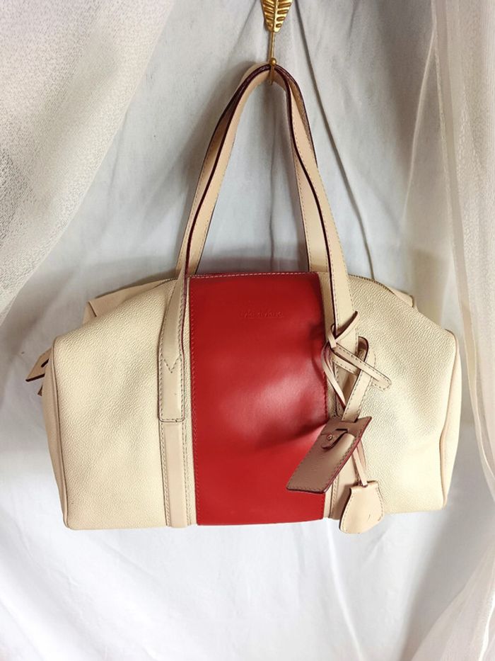 Max Mara | Sac à main cuir rouge et crème - photo numéro 11