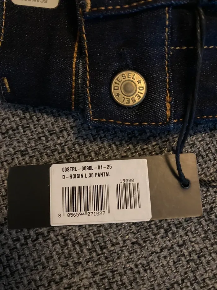 Diesel roisin jean super skinny regular waist couleur brut bleu foncé - photo numéro 5