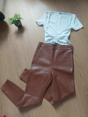 Jegging simili cuir camel Zara T.S BE 🤎