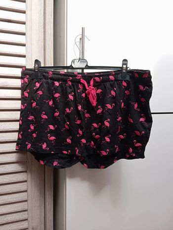 Short court bas de pyjama 9th Avenue XL noir et flamand rose