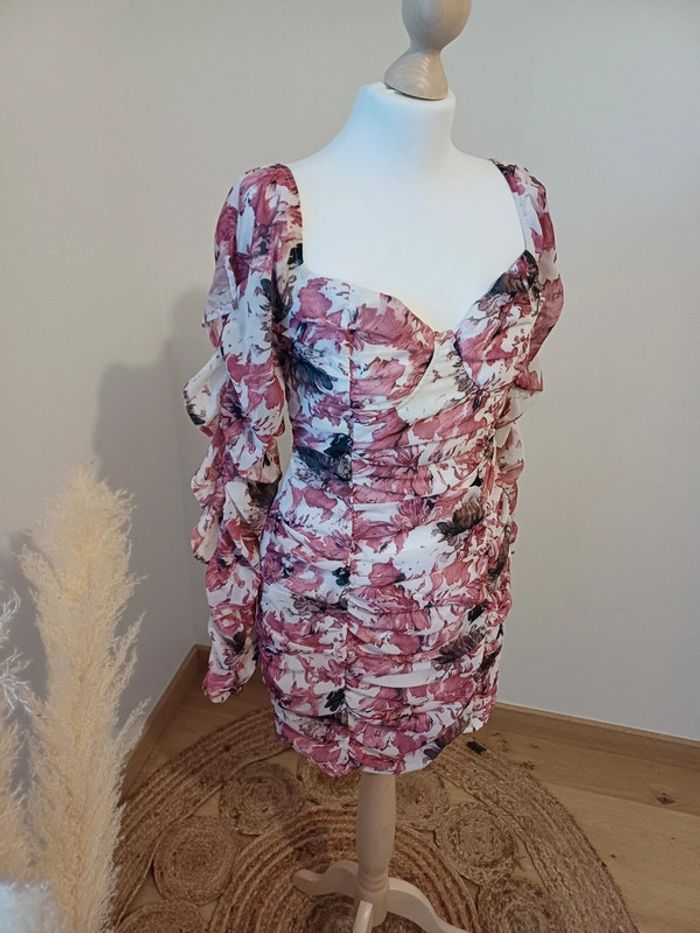 Robe froncée fleurie Missguided taille XS 34 - photo numéro 5