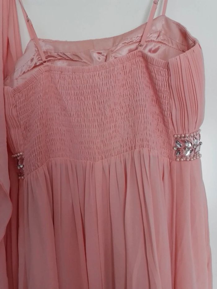 Robe de soirée / mariage rose + châle T38 - photo numéro 4