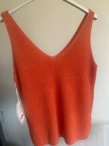 Débardeur orange pailleté T.U