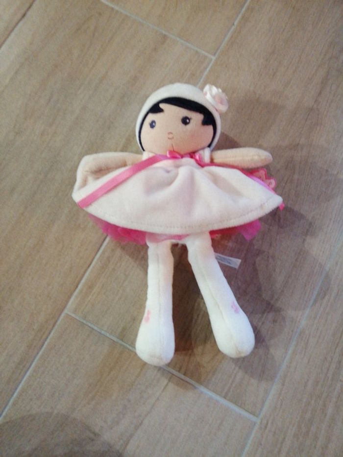 Doudou Poupée Kaloo Robe Blanche Rose Perle 30 Cm - photo numéro 4
