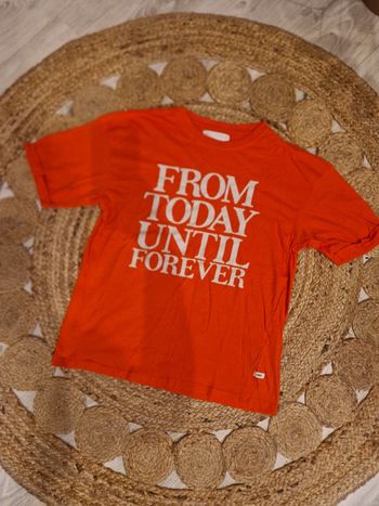Tee shirt oversize orange imprimé gris clair Zara 🌎Taille 11 / 12 ans 🌎