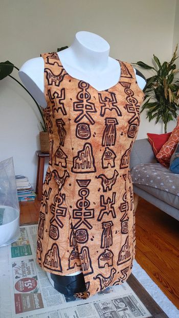 Haut top tunique sans manche tissu africain wax Batiq Sénégal