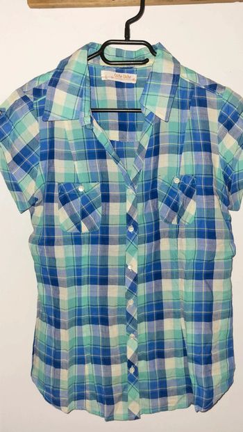 Cache cache chemise carreaux bleu vert taille M 38