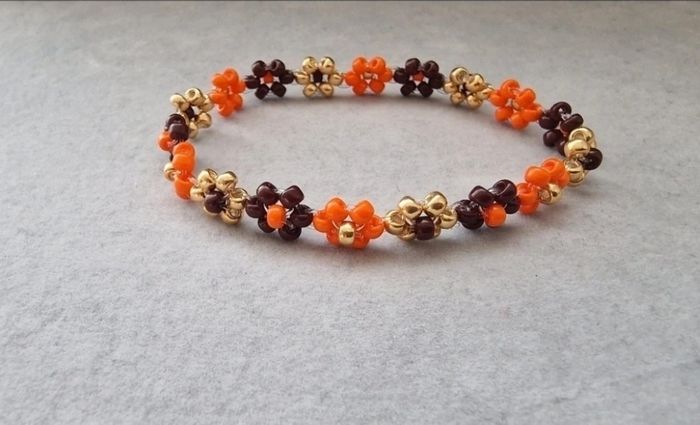 Bracelet fleurs thème automne - photo numéro 2