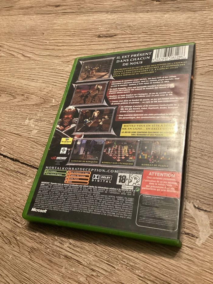 boîte avec notice du jeu mortal kombat mystification Xbox première génération Microsoft - photo numéro 2