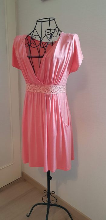 Tunique décolletée corail