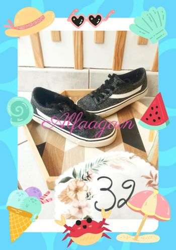 Baskets noires paillettes 32