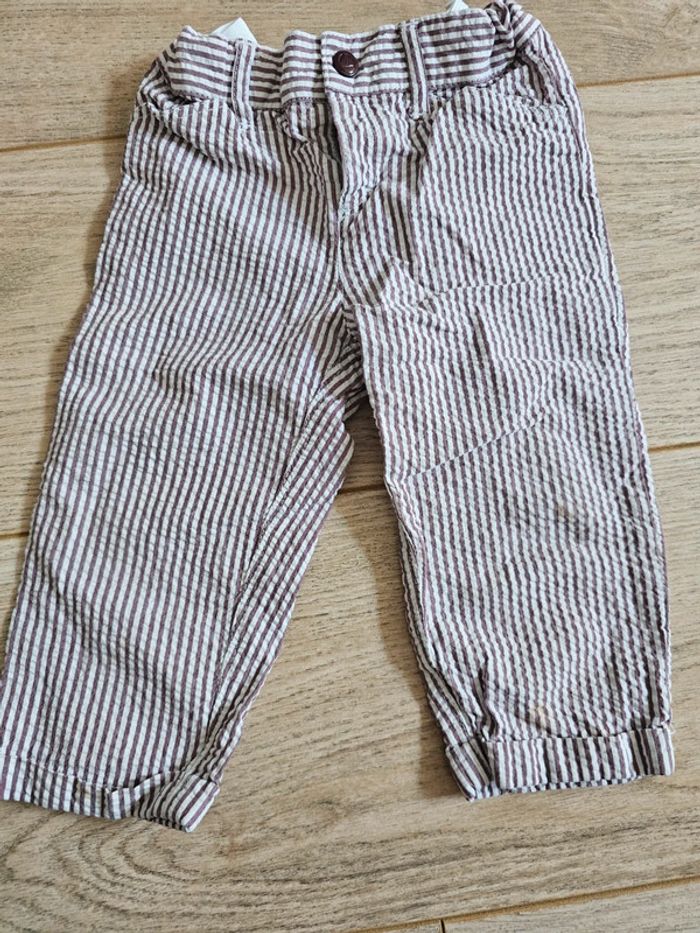 Ensemble t-shirt manches courtes et pantalon léger été Natalys et Petit Bateau 12 mois 74cm - photo numéro 7