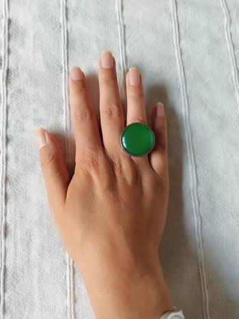 bague ajustable en acier inoxydable argenté