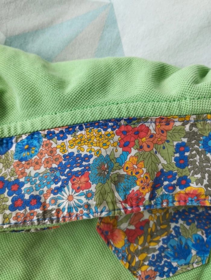 Polo Okaïdi customisé avec du Liberty 8 ans - photo numéro 4