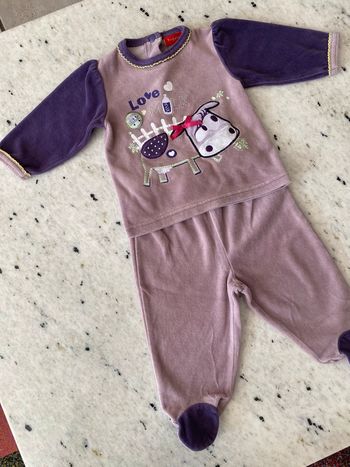 Pyjama 2 pièces violet Tissaia 6mois