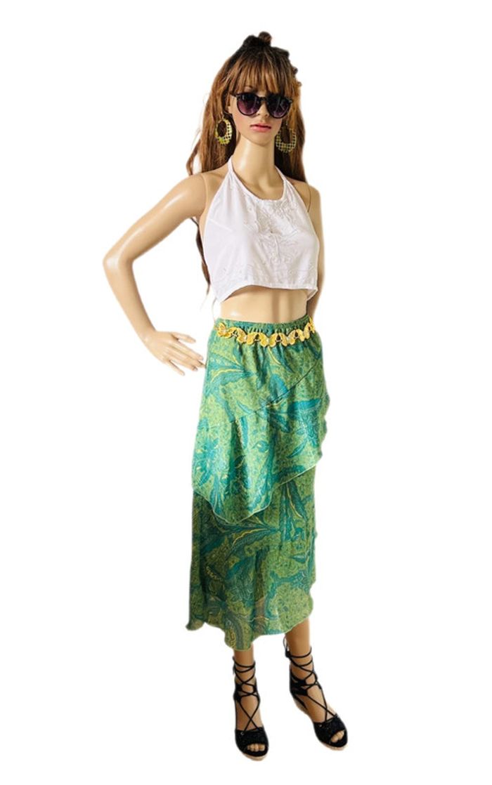🦋🌿Jupe Vintage bohème à volants Y2K 00s Fairycore whimsical asymmetrical ruffled skirt🌿🦋 - photo numéro 12