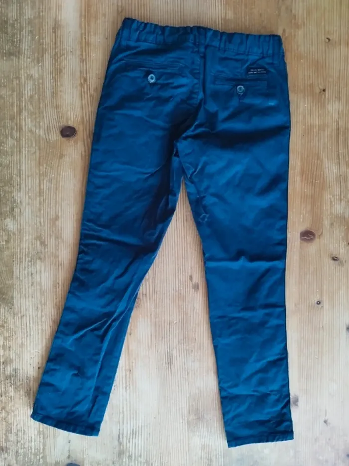 Pantalon Chino Bleu 8 Ans - Teddy Smith Rayures + Ajustable - photo numéro 2