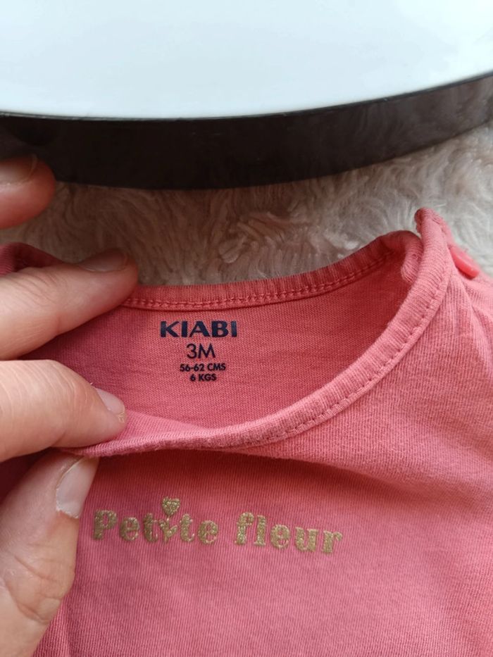 Tee shirt chemise manches longues Fille 3 mois Petite fleur Kiabi 100% coton - photo numéro 5