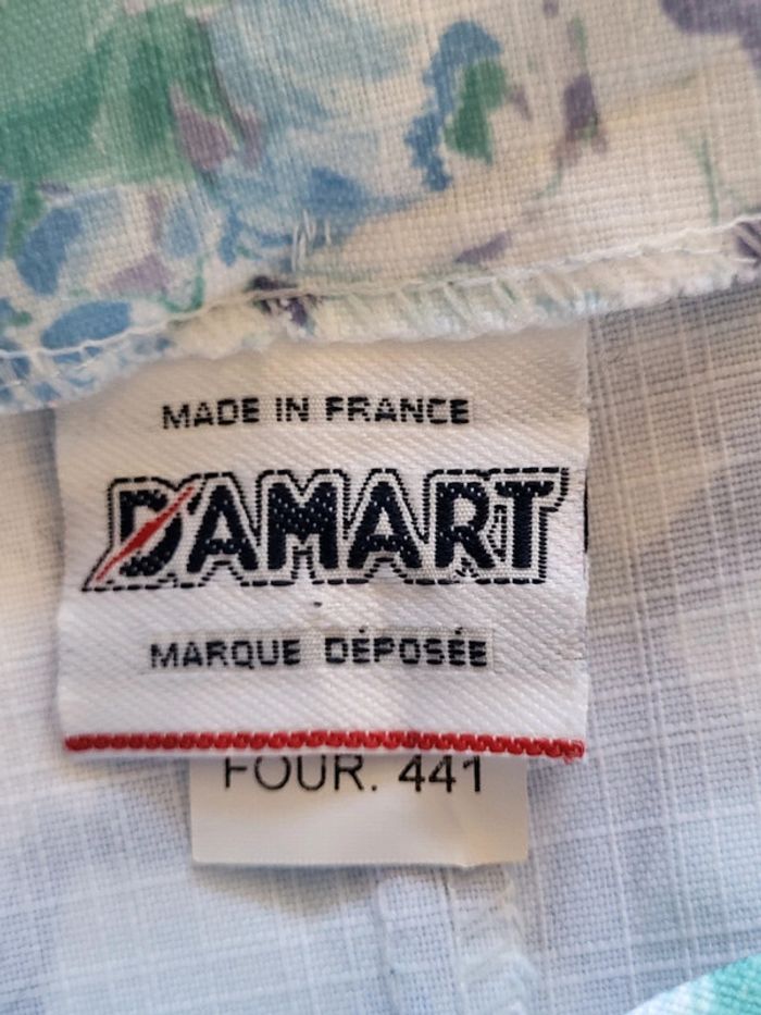 Blouse manches courtes fleurie vintage bleu ciel vert et blanc Damart Taille 44 - photo numéro 6