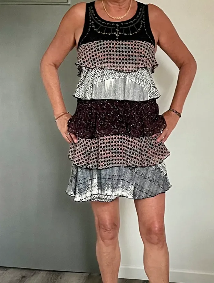 Jolie robe été lmv à volants taille 36-38 beg teille haut - photo numéro 11