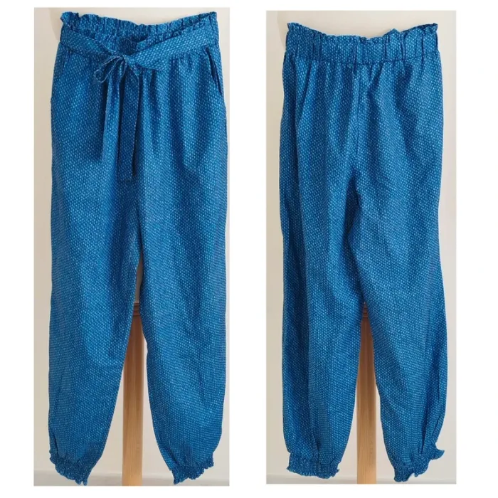 Jolie pantalon léger bleu et blanc Shein taille 38
