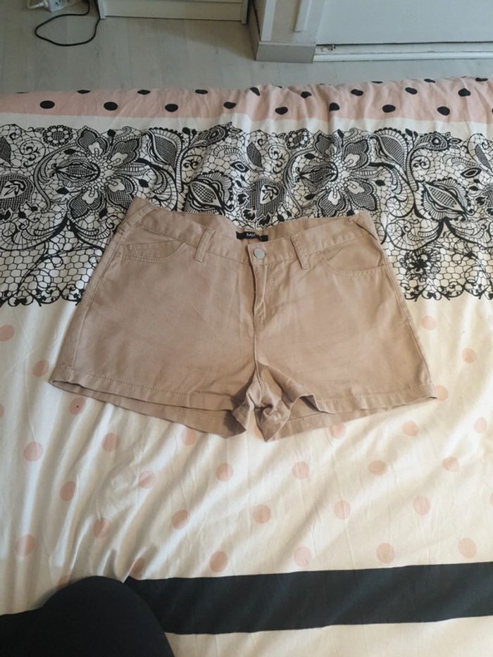 Short coton beige