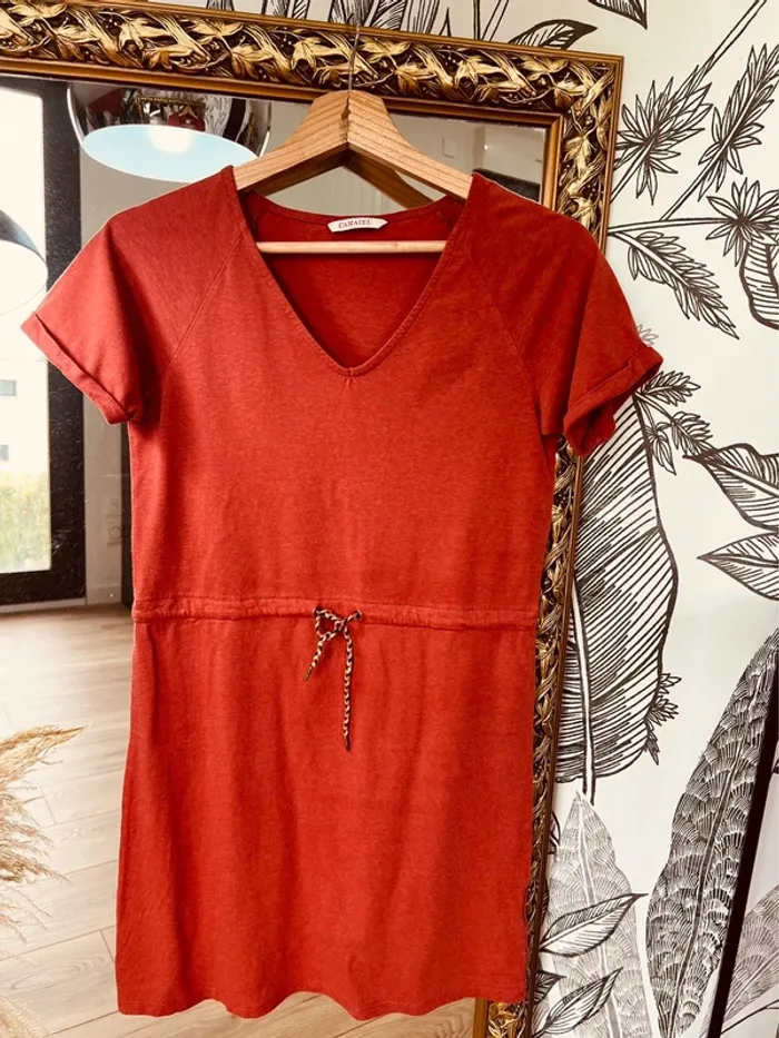 Taille S ~ 36 robe d’été femme Camaïeu terracotta 🌺