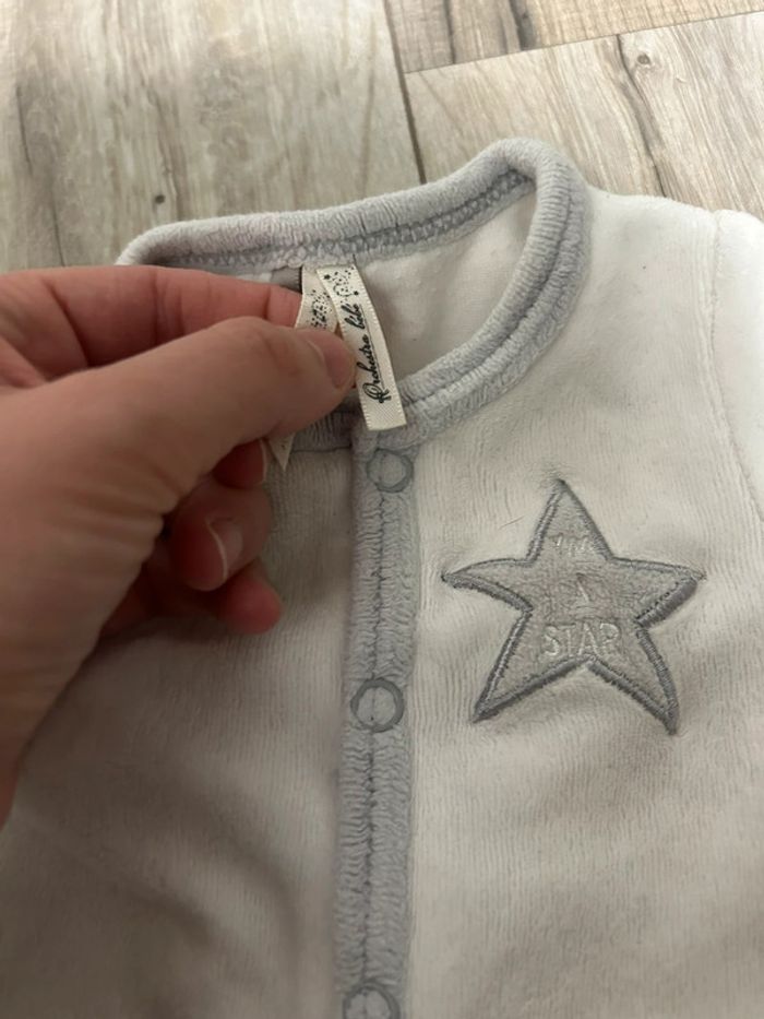 Pyjama naissance , velours blanc - photo numéro 3