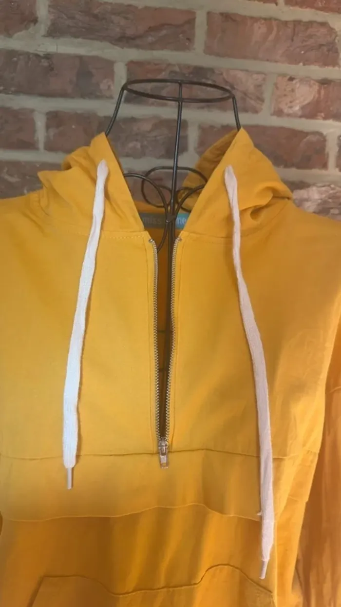 Veste zipée jaune à capuche Miss Summey S/M - photo numéro 2