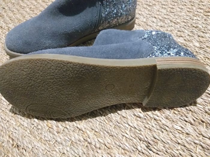 Bottines daim gris pailletées Okaidi 36 - photo numéro 2