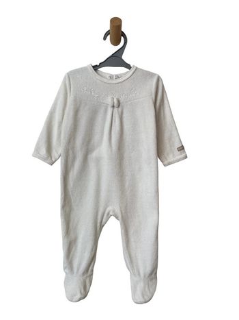 Pyjama bébé fille velours blanc - Brioche 9 mois