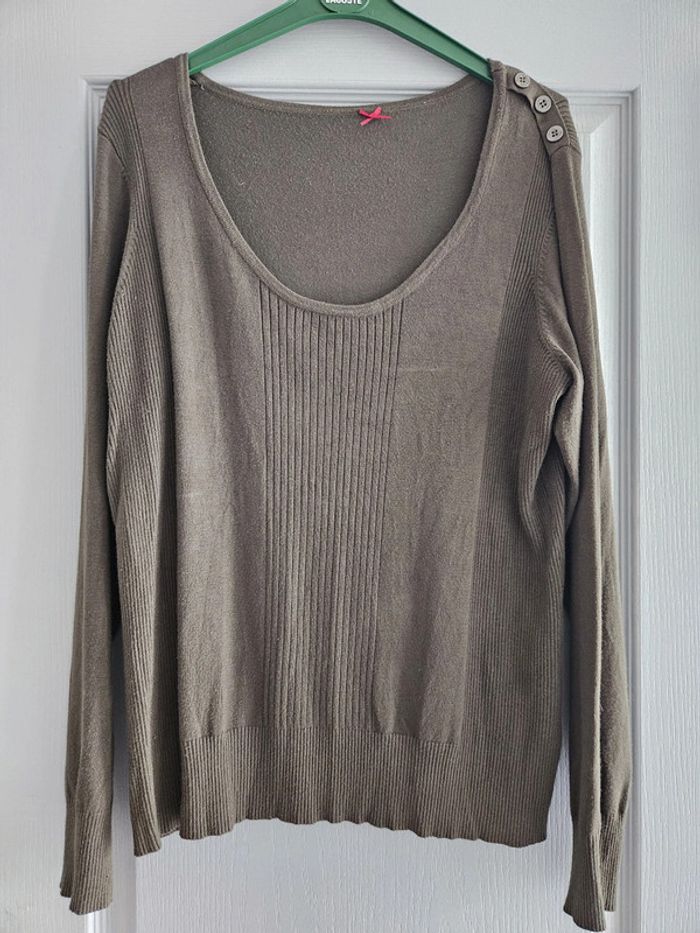 Petit pull léger mi-saison femme - Taille 42 / 44 - Patrice Breal - Vert sapin - photo numéro 2