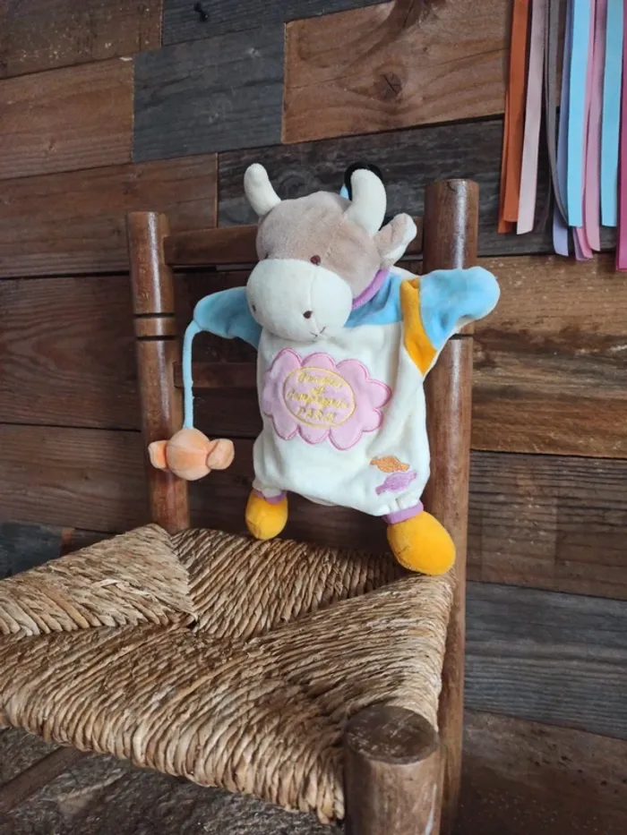 Doudou marionnette vache doudou et compagnie tbe - photo numéro 3