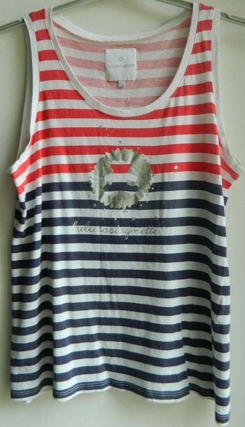 Débardeur T L à rayures "Lulu Castagnette"