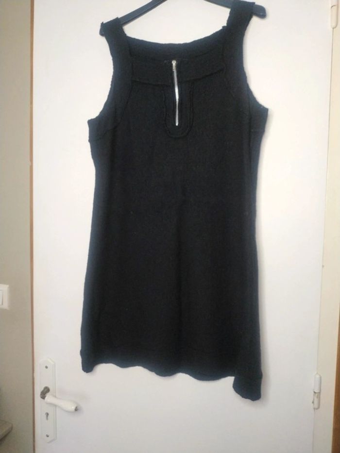 Xanaka robe chasuble noire laine bouillie - photo numéro 6